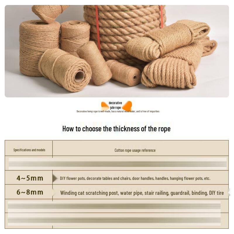 Ruifulaik Natural Jute-Look Polyester Craft Rope