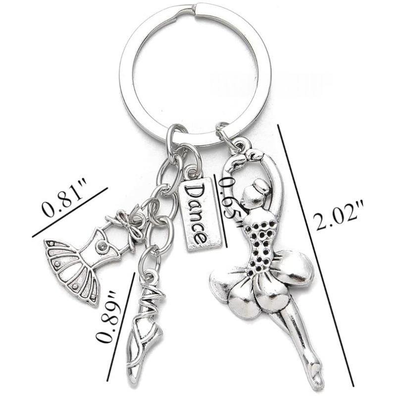 Elegant Ballet Dancer Keychain Charm Graceful Dancer Figure Dance Themed Accessory For Bags And Keys
