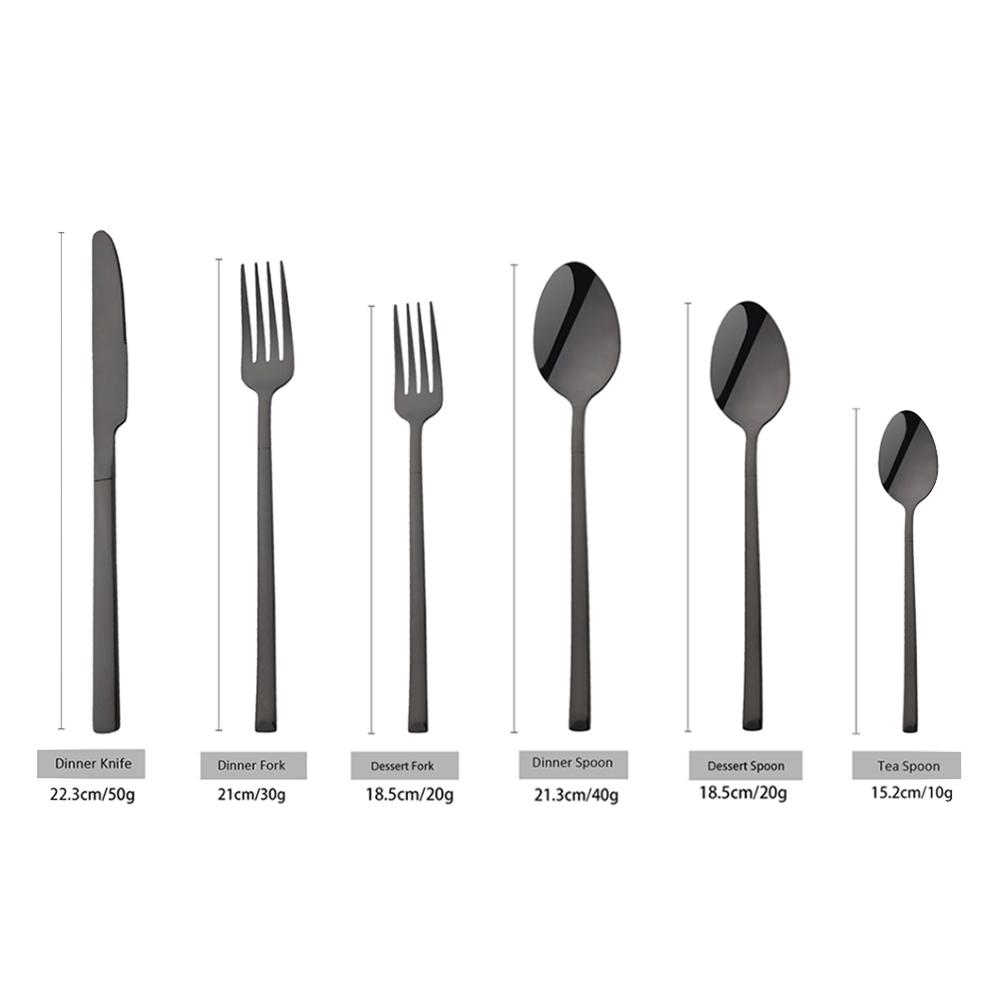 36Pcs/6Sets Mint Gold Cutlery Set Mirror Stainless Steel Flatware Knife Dessert Fork Tea Spoon Dinnerware Kitchen Restaurant Tableware