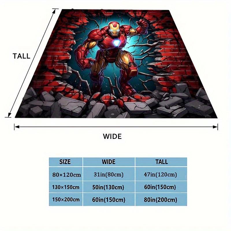 1pc Iron Man Printing Blanket - Soft, All-Season Throw for Living Room, Bedroom,Personalized Gift with Adorable Cartoon Design