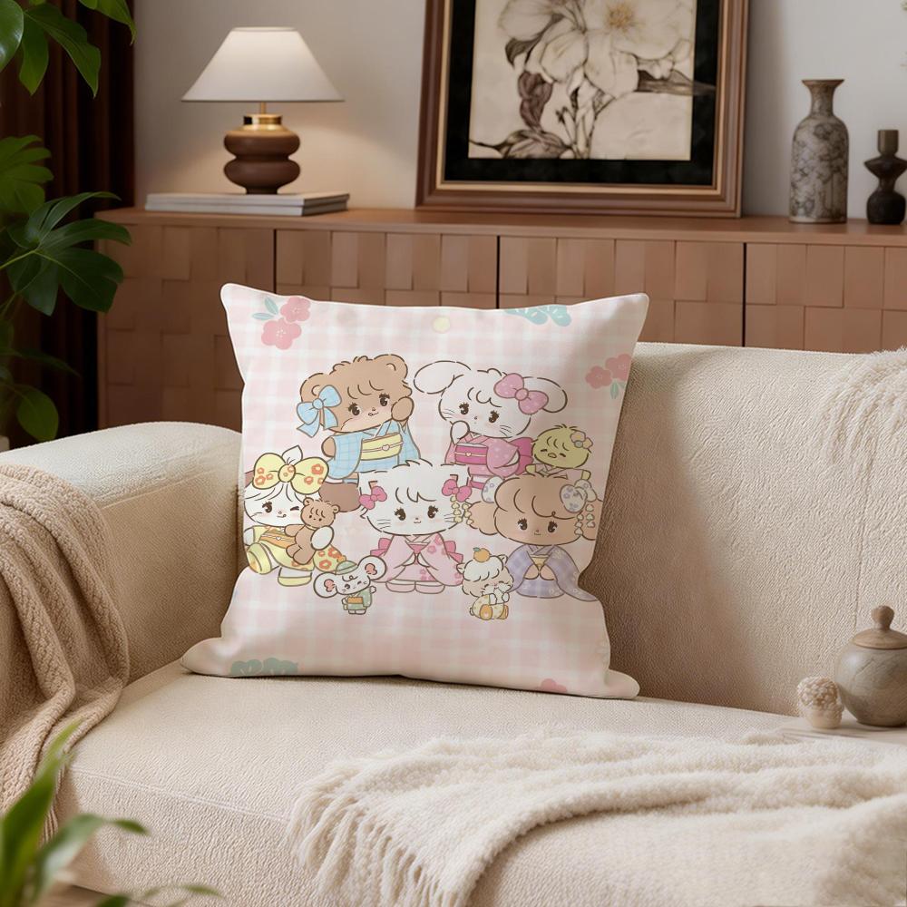 Cute Mikko Cushion Cover Cushion Cover Set 4Pcs 50X50 45X45 40X40 Pillowcase Decorative Sofa Home Decor