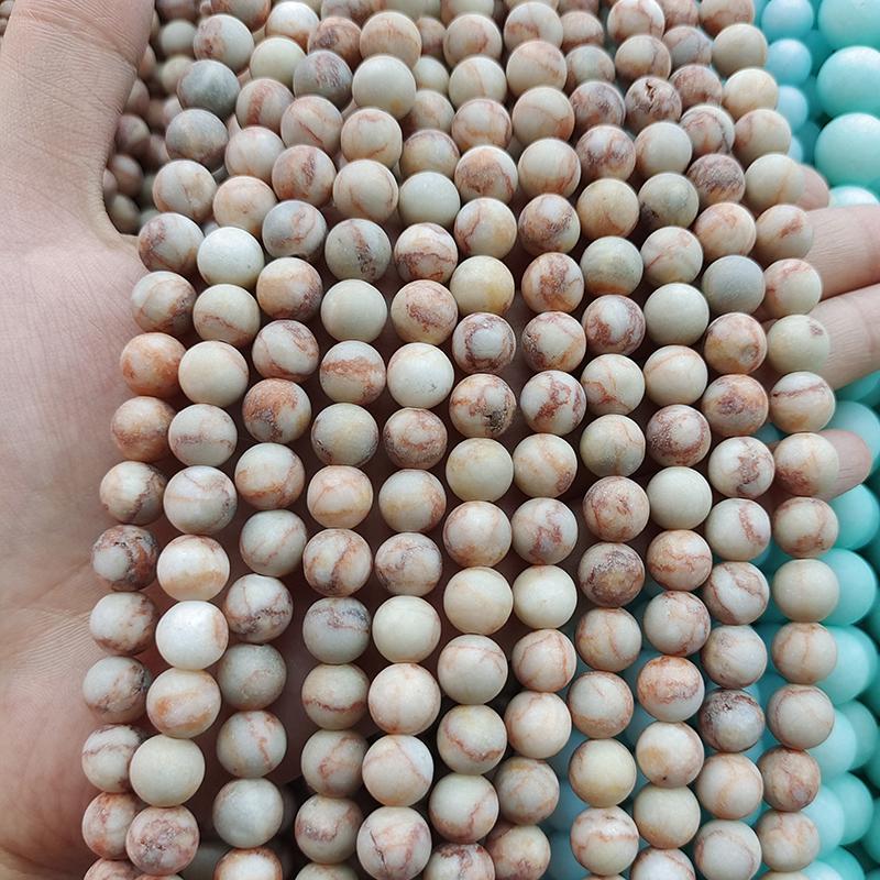 6/8/10mm Matte Stone Beads Natural Stone Beads Round Loose Spacer Beads For Jewelry Making DIY Bracelet Necklace Accessories
