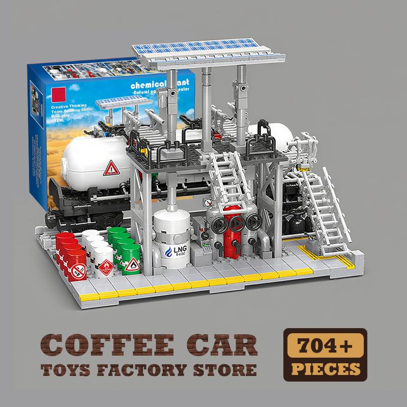 Non-Toxic Street View Petroleum Factory Moc Bricks Puzzle Toys Stem City Natural Gas Storage Center Building Model Blocks Set Kid Gift New