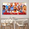 NBA Star Collection Poster: Giannis, Leonard, Curry & Lillard - Self-Adhesive Wall Sticker