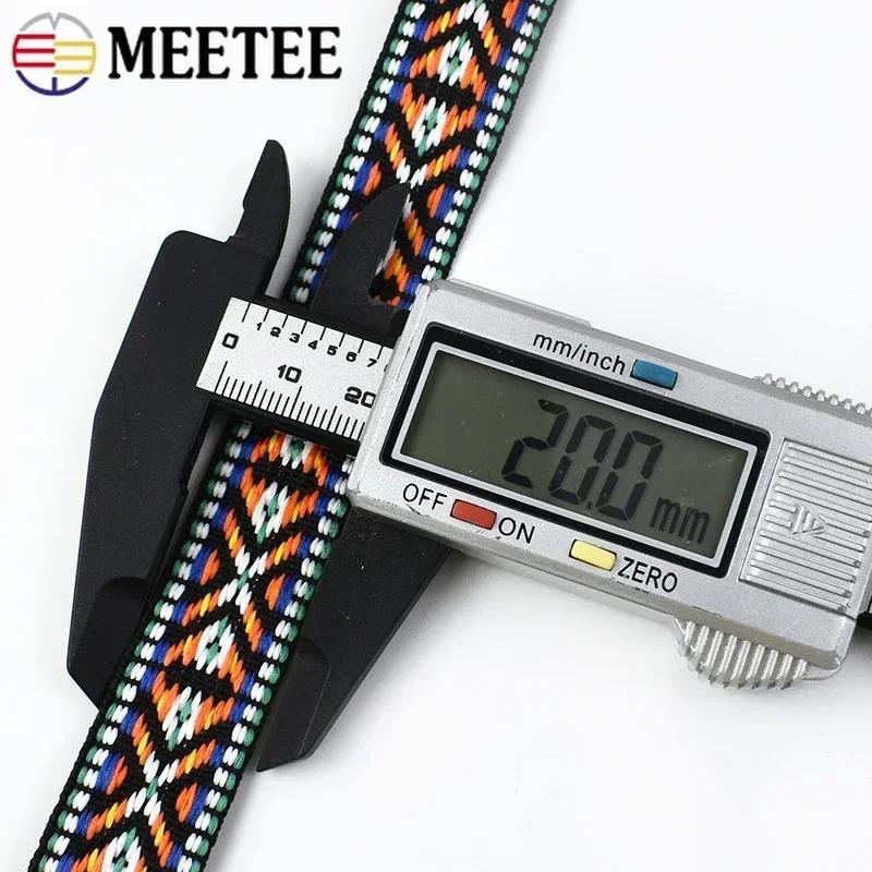 2-20 Meter 20mm Besticktes Jacquard-Band Polyester-Gurtband Spitzenbesatz für Haustierhalsbänder Kleidung DIY Nähzubehör