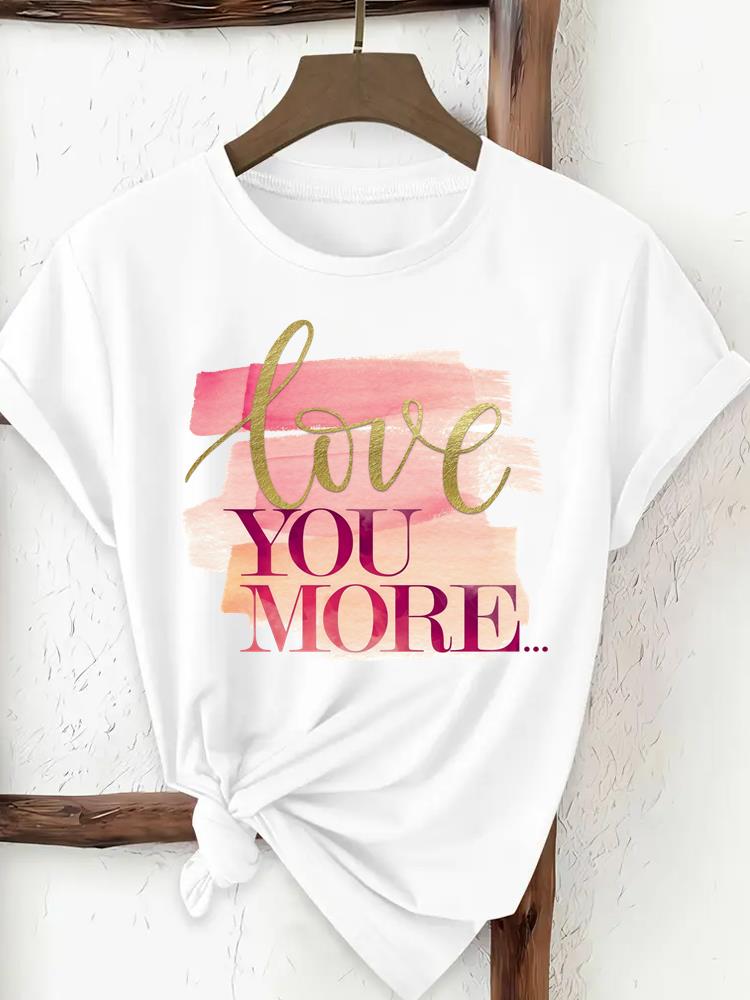 (Mărimea asiatică) Top tricou modă pentru femei trend acuarelă floare Îmbrăcăminte Tricou Femeie Imprimeu Feminin Mânecă Scurtă Tricouri Grafice