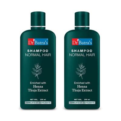 Dr Batra's Henna & Thuja Strengthening Shampoo for All Hair Types 200ml  X Pack of 2, Gentle Nourishing Hair Care