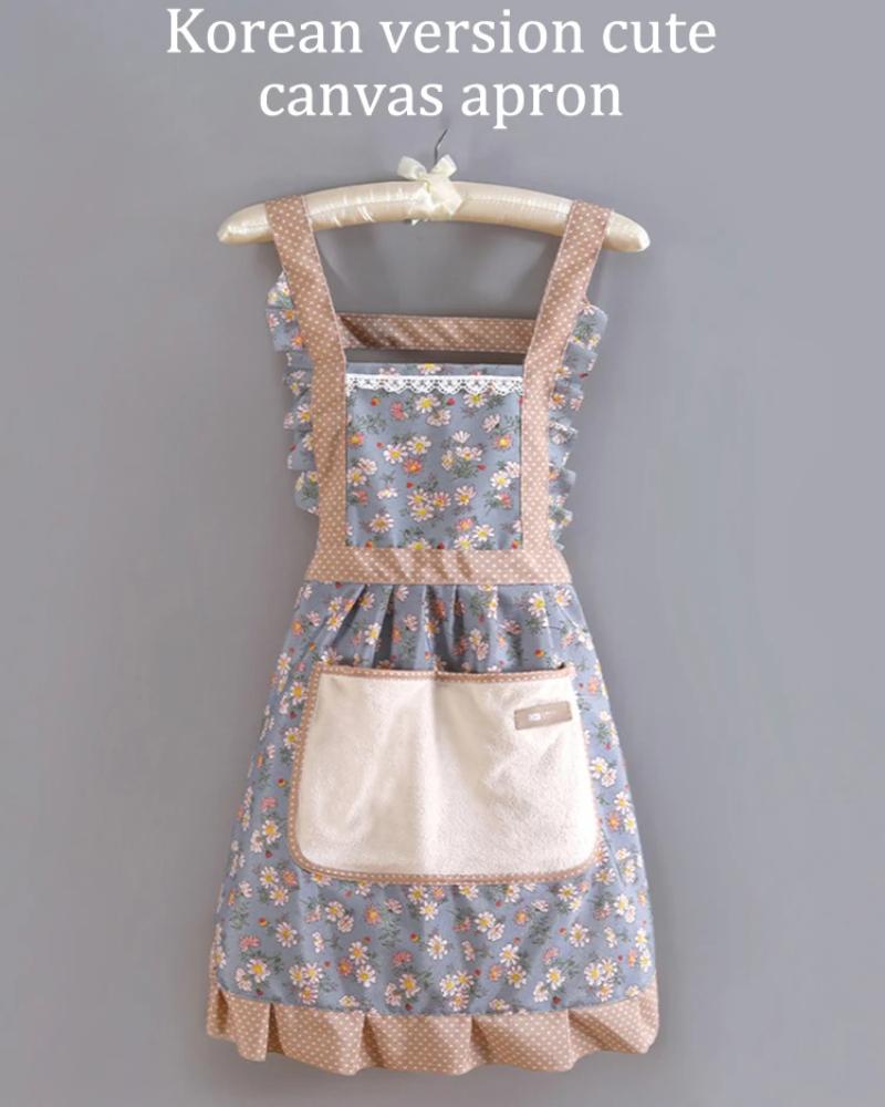1 Stück Schöne Leinenschürze Weiblich Haushalt Küche Kochen Antifouling Atmungsaktiv Tragen Reinigung Geeignet