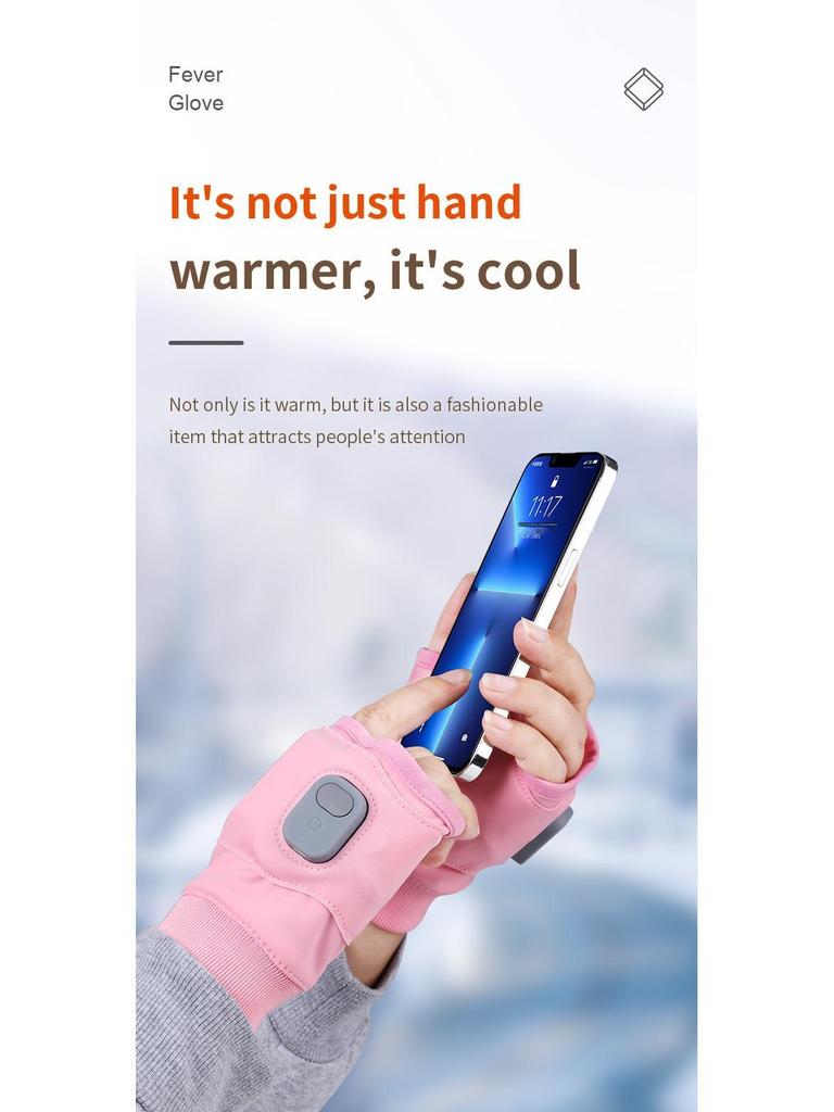 USB Rechargeable Smart Heated Gloves for Study, Office, and Gaming