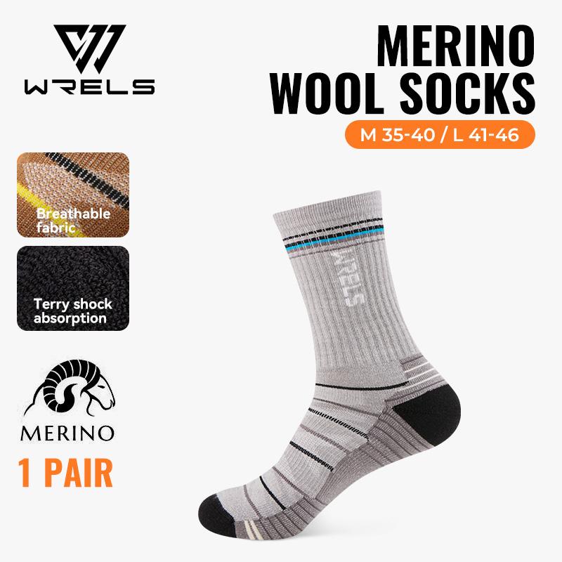 WRELS 1/2/3pairs Merino Wool Hiking Socks Warm Thermal Winter Moisture Wicking Socks Breathable Performance Wool Hiking Socks M