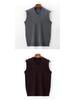 Men's V-Neck Red Knit Vest: Warm Autumn/Winter Waistcoat