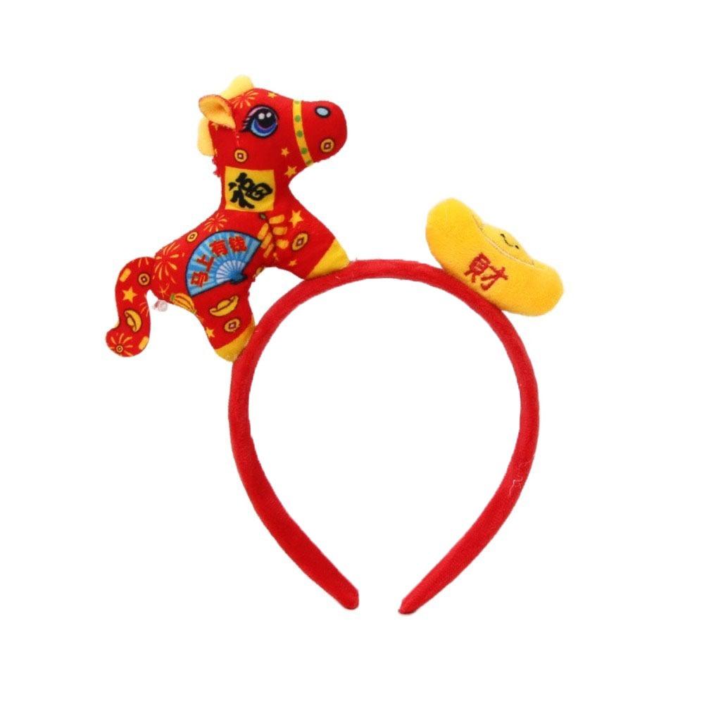 Pony Horse Hair Hoop Cartoon Plush Horse Headband Creative New Year Headband  Women
