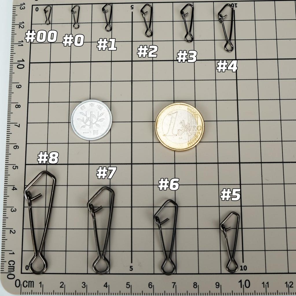 Piscorush Pescuit Agrafă Rapidă Inoxidabil Negru Valoare pentru Pescuit și Fir Potrivit pentru Pescuit Calmar, Albastru și Stavridă Set de 100 de Piese, Oțel,
