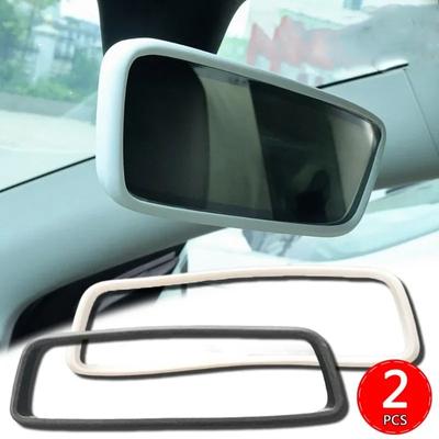 Central Rearview Mirror Cover For Tesla Model Y 3 Silicone Case Center Control Navigation Screen Frame Cover Caps
