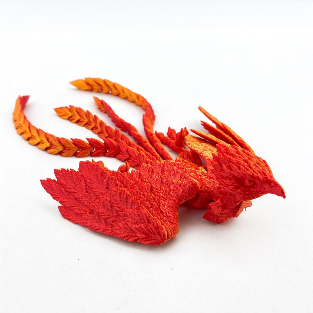 New 3D Printing Long-Tailed Phoenix Toy Simulation Animal Model Flexible Joints Movable Home Small Ornaments Children Toys