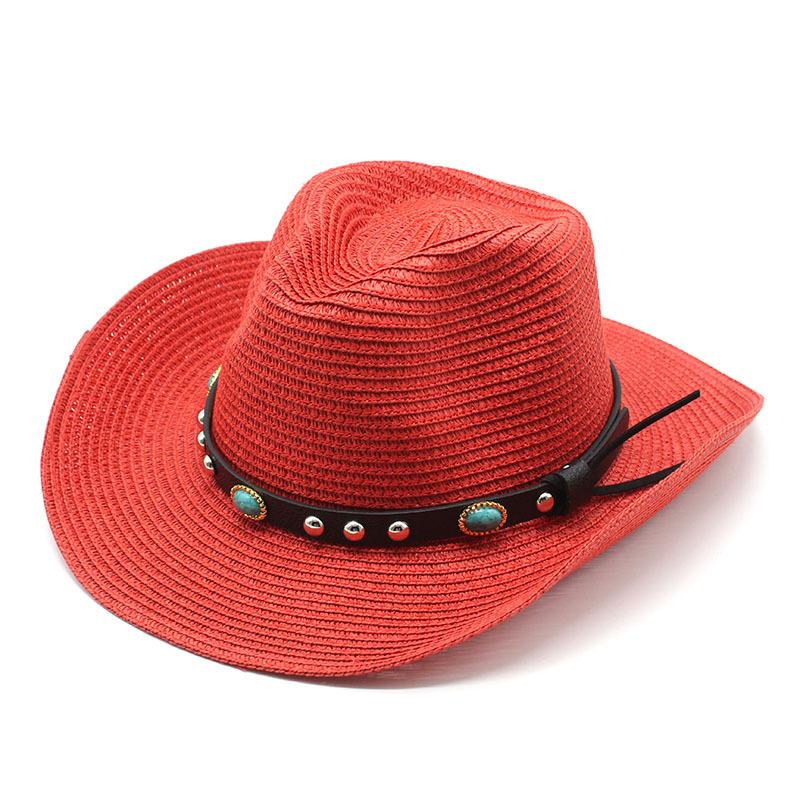 Men'S And Women'S Spring And Summer Straw Hats British Western Cowboy Jazz Hats Panama Hats Straw Hats