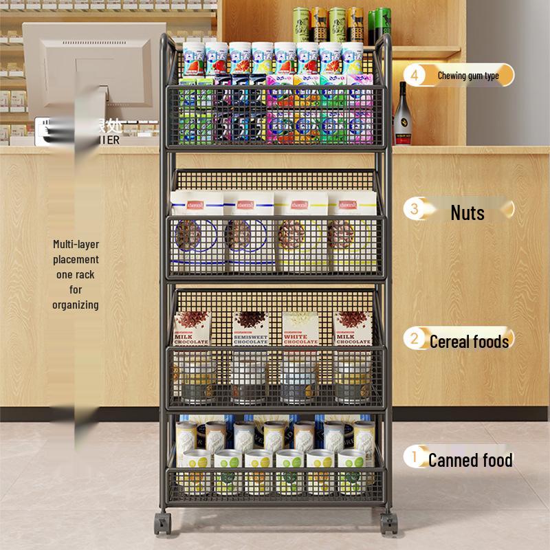 Multi-Layer Display Rack for Snacks, Baby Items, and Stationery in Convenience Stores and Pharmacies