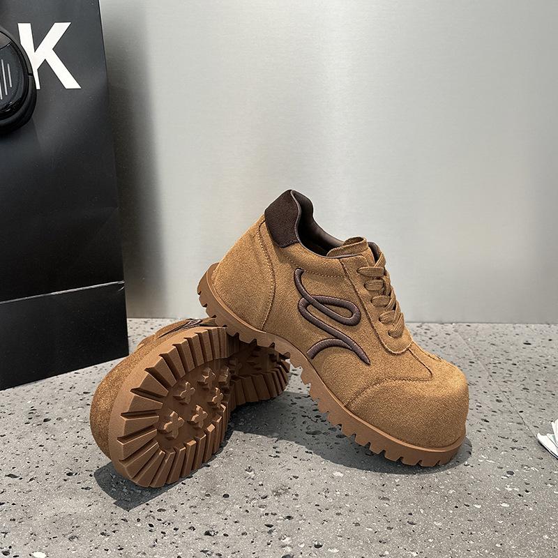 Autumn 6.5CM thick-soled half-drag increases the height of European products, personalized fashion, big head shoes, single shoes for women