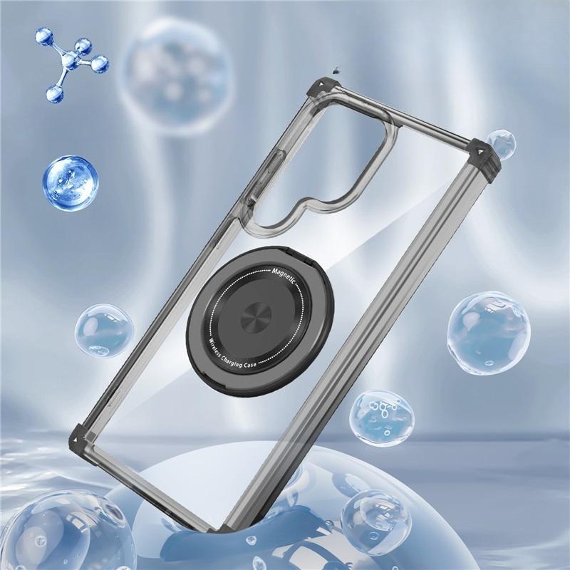 Magnetische Handyhülle zum kabellosen Laden des Samsung S25 Ultra und Golden Shield drehbare Ringhülle für Samsung S23