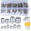 200-Piece Hex Socket Head Bolts, 304 Stainless Steel Screw Kit, Hex Head Screws with Pointed Point, 5 Hex Wrenches Included, Connection Repair Tool (M