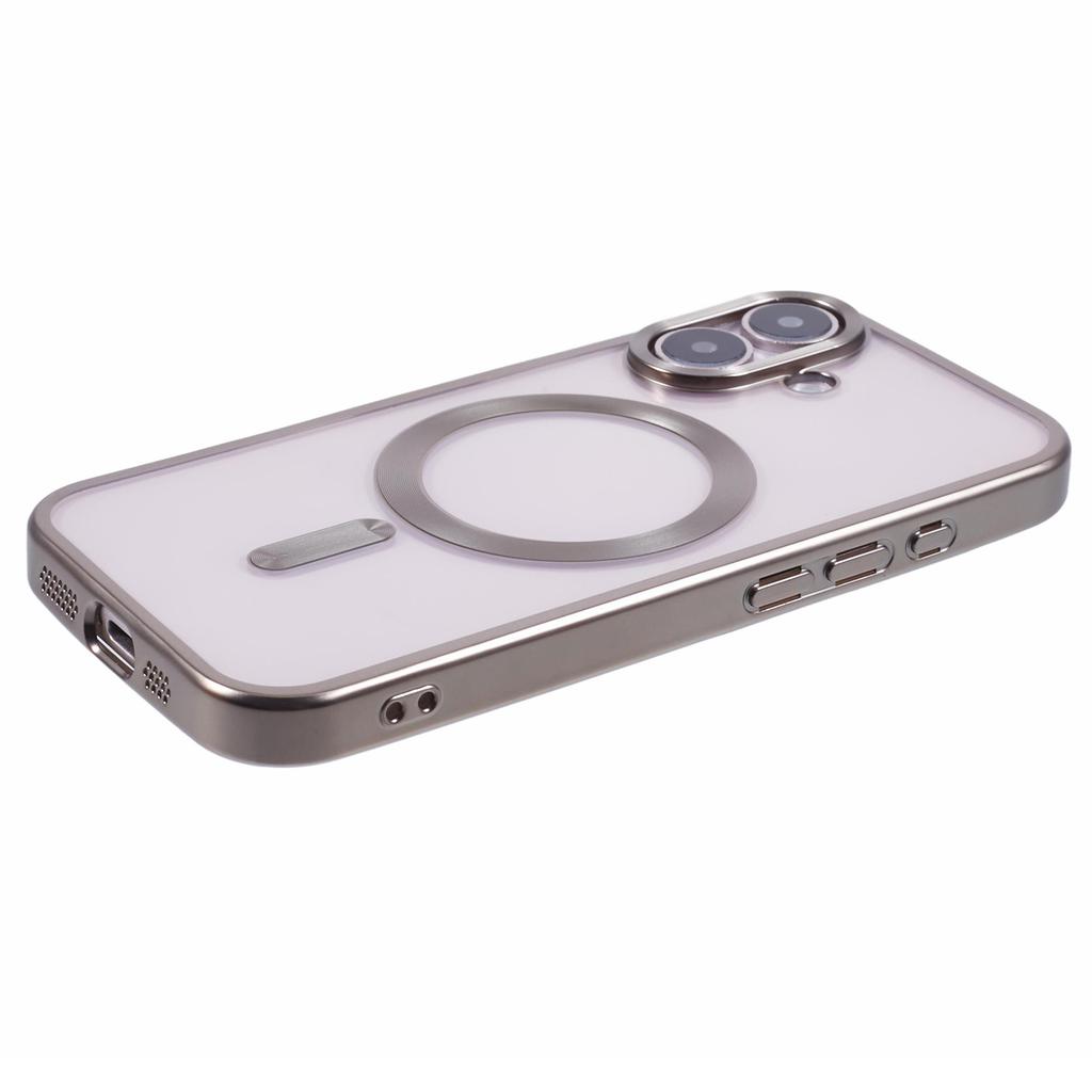 For iPhone 16 Case Matte Electroplating Phone Cover Compatible with MagSafe