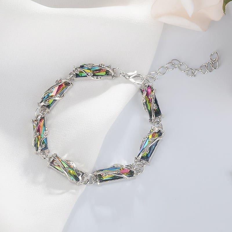 Colorful Crystal Leaf Bracelet