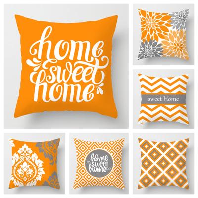 Home Decor Nordic Orange Sweet Pillowcase Living Room Sofa Decoration Car Cushion Cover