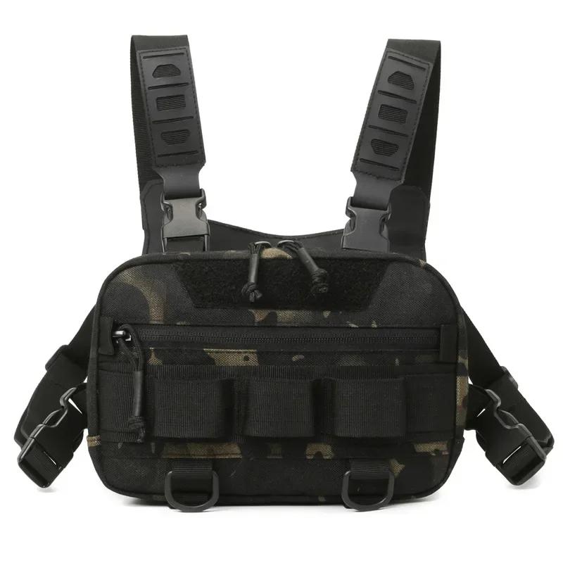 Fishing Chest Bag Men's Tactical Bags Waterproof Molle Nylon Climbing Camping Backpacks Outdoor Travel Vest Backpack Fanny Pack