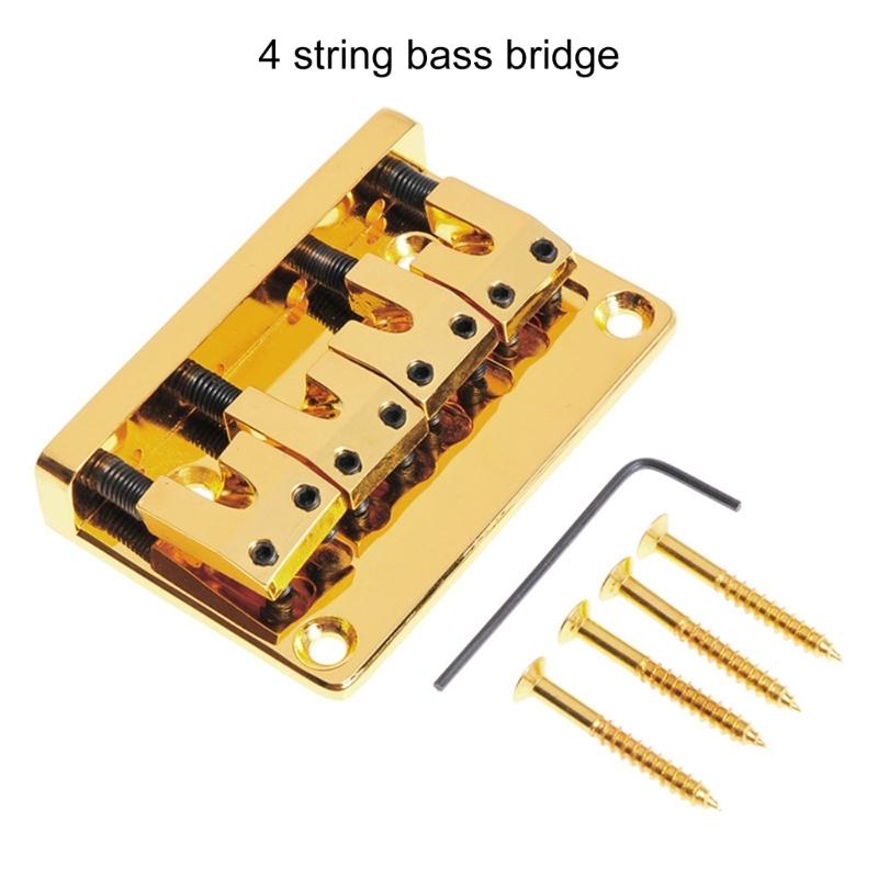 4 String Electric Bass Guitar Fixed Bridge 79.5x51.5MM Guitar Bridge Assembly Metal Texture Perfect for Electric Guitar