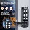Mechanical Keyless Entry Door Lock, 14 Digit Keypad, Double-sided Embedded Outdoor Gate Door Locks Set with Keypad and Handle, Water-proof Zinc Alloy,