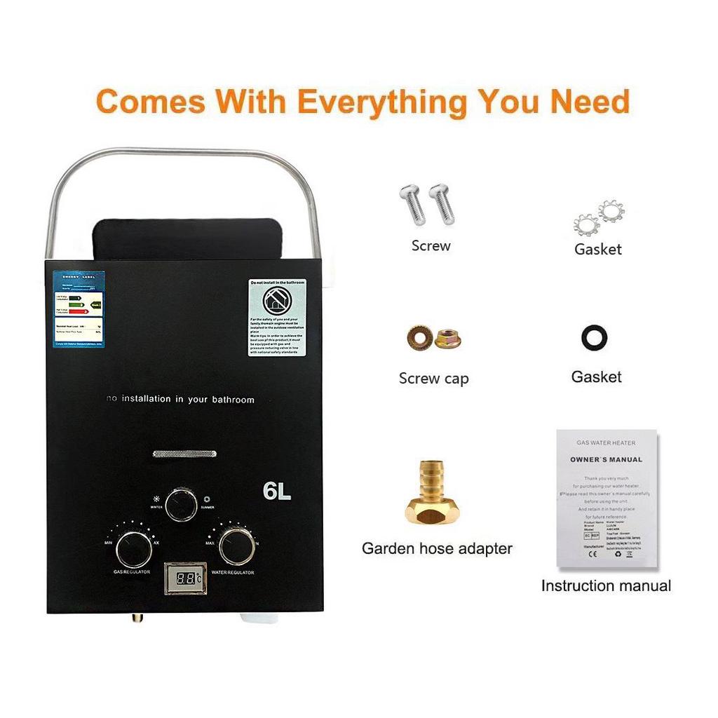 2025 New Portable Outdoor Gas Water Heater for Camping