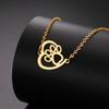 Cazador Animal Cat Dog Paw Footprint Heart Pendant Women's Necklace Stainless Steel Choker Chain Jewelry Christmas Gift 2026 New