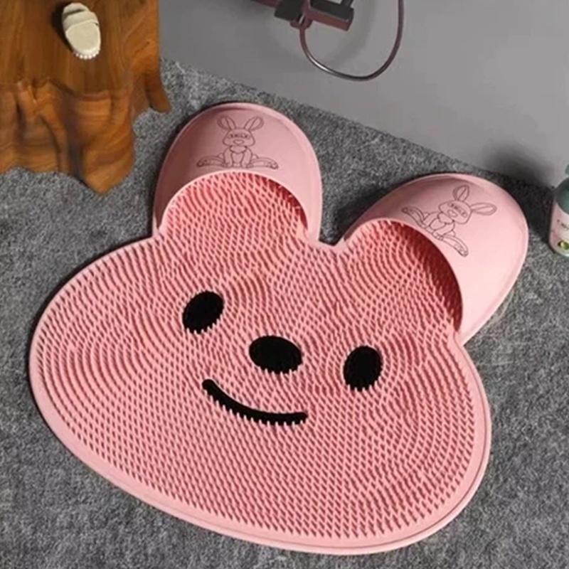 1Pc Silicone Foot Massage Mat Anti Slip Shower Mat Feet Rub Exfoliating Scrub Pad Bathroom Floor Cleaning Bath Mat
