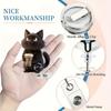 2D Flat Acrylic Black Cat Coffee Cup Retractable Badge Reel, Solid PMMA Clip On ID Holder For Nurse Doctor Medical Student And Office Workplace Staff