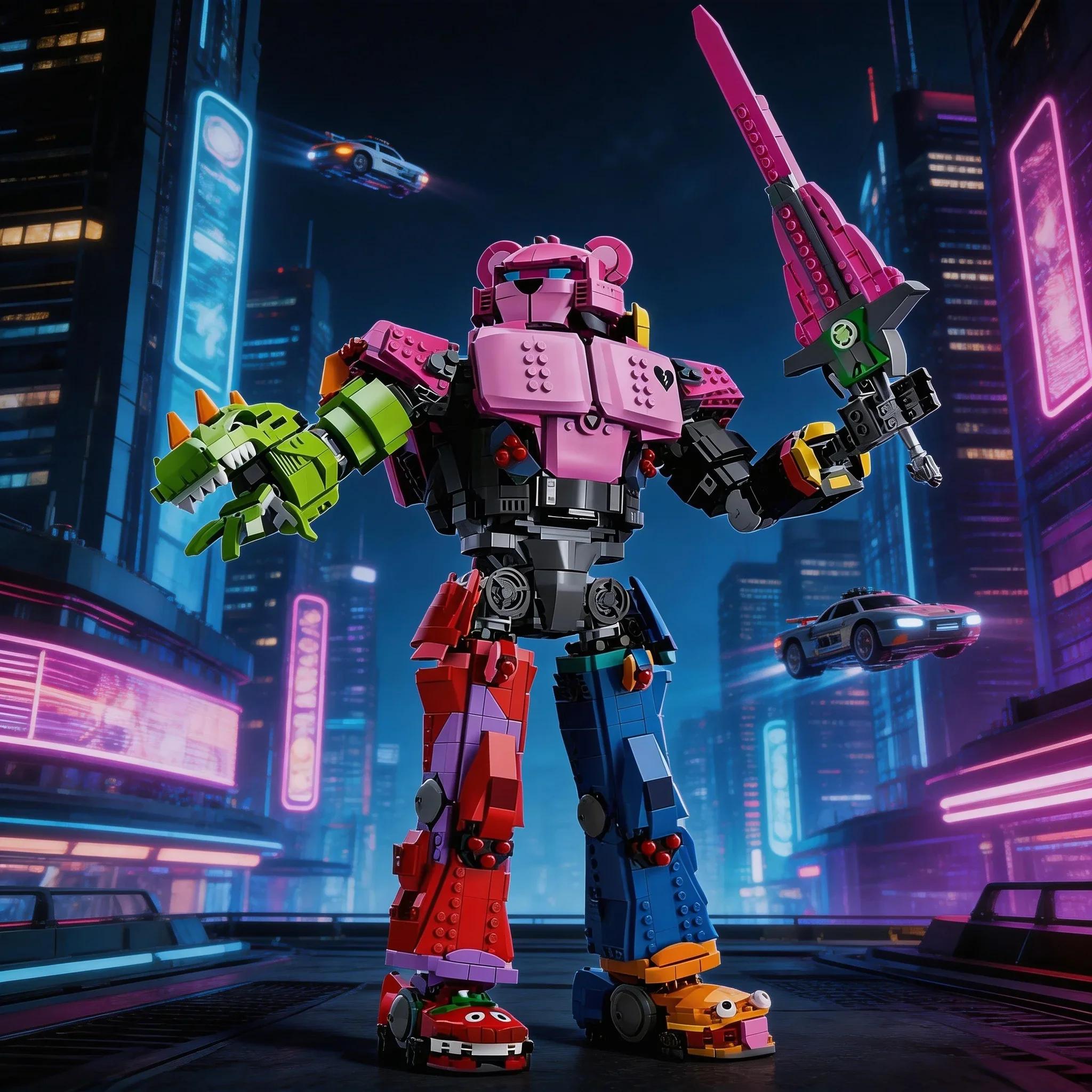 Hero Mech Battle Team Creative Game SI-FI Star Robot Robot Leader MOC Model Building Blocks Toy Gift Box