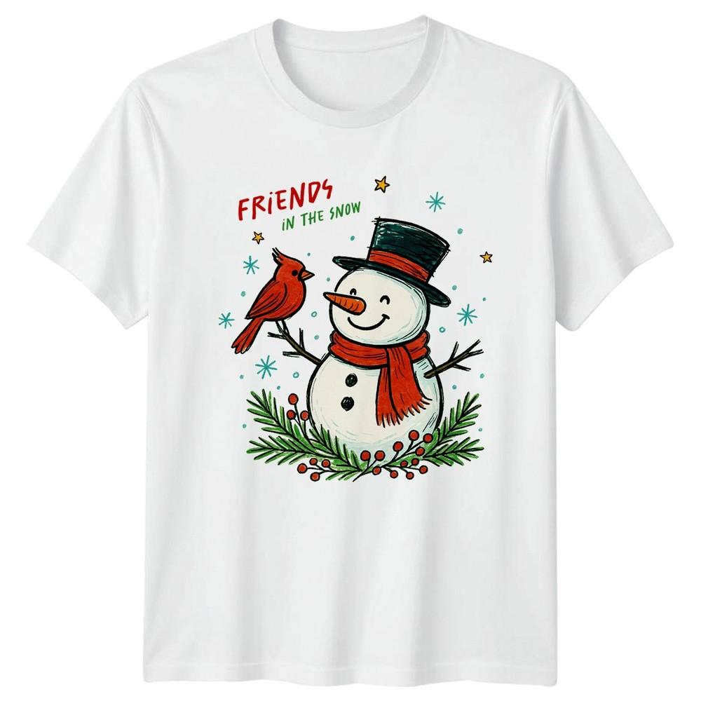 Friends In The Snow SnowUnisex Cardinal Winter Holidays Unisexs TShirt Unisexs Tee S