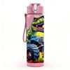 1PC Dinosaur Monster Truck Cartoon 750ml Color Plastic Sports Water Bottle Leakproof Flip Straw Lid Suitable for Sports Office Home Use
