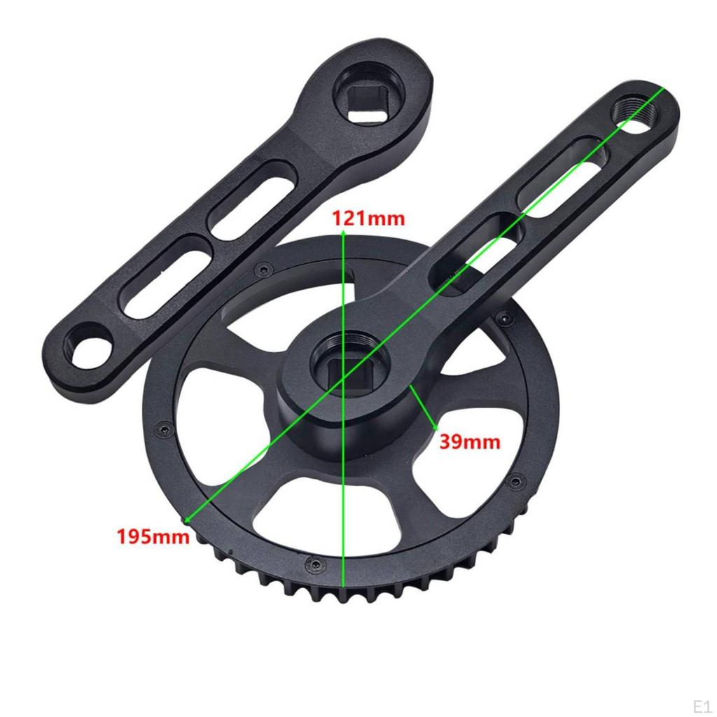 Bike Crankset with Guard Plate 46T Belt Drive Low-Maintenance