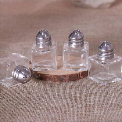 Portable Mini Glass Spice Jar with Sprinkler, Clear Seasoning Bottle for Outdoor Cooking & BBQ