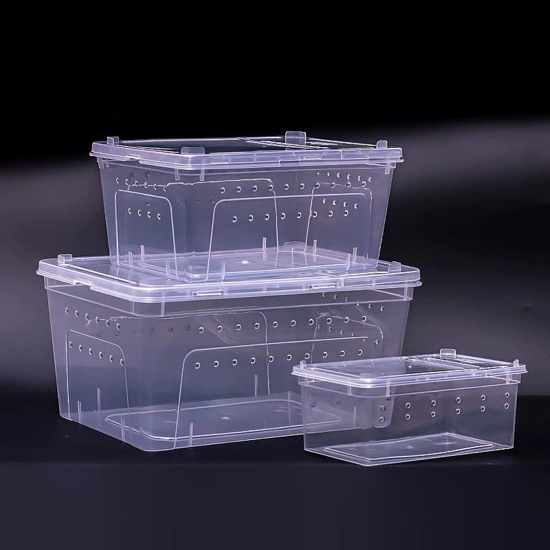 Reptile Breeding Box Secure Portable Terrarium with Clear View Escape Proof Lid for Transport and Pet Display