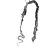 Gotischer Anhänger Schlangenförmig Silberfarbe Halskette mit schwarzen Rosenkranzperlen für Damen Halloween-Party Mystisches Hexen Schmuckzubehör
