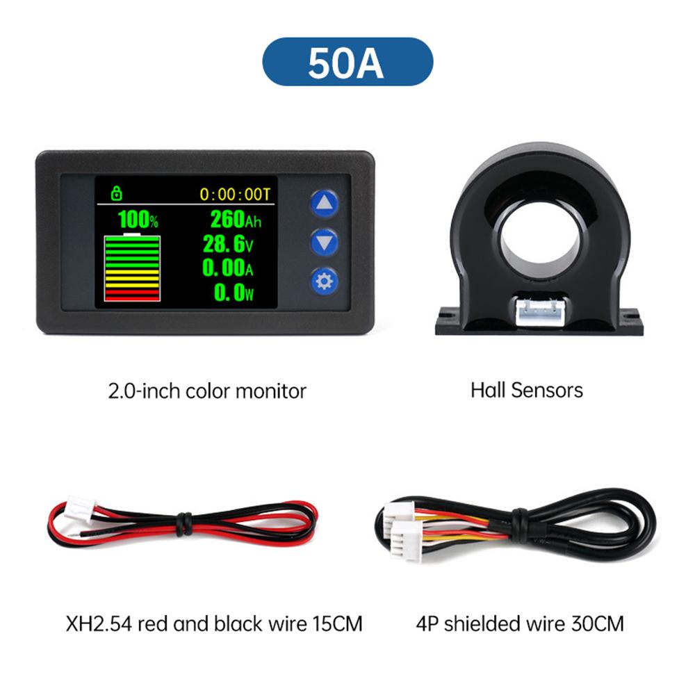 DC 11-111V 11A 111A 111A 111A 111A Battery Tester Coulomb Meter Battery Capacity Indicator Ammeter Voltmeter Battery Tester