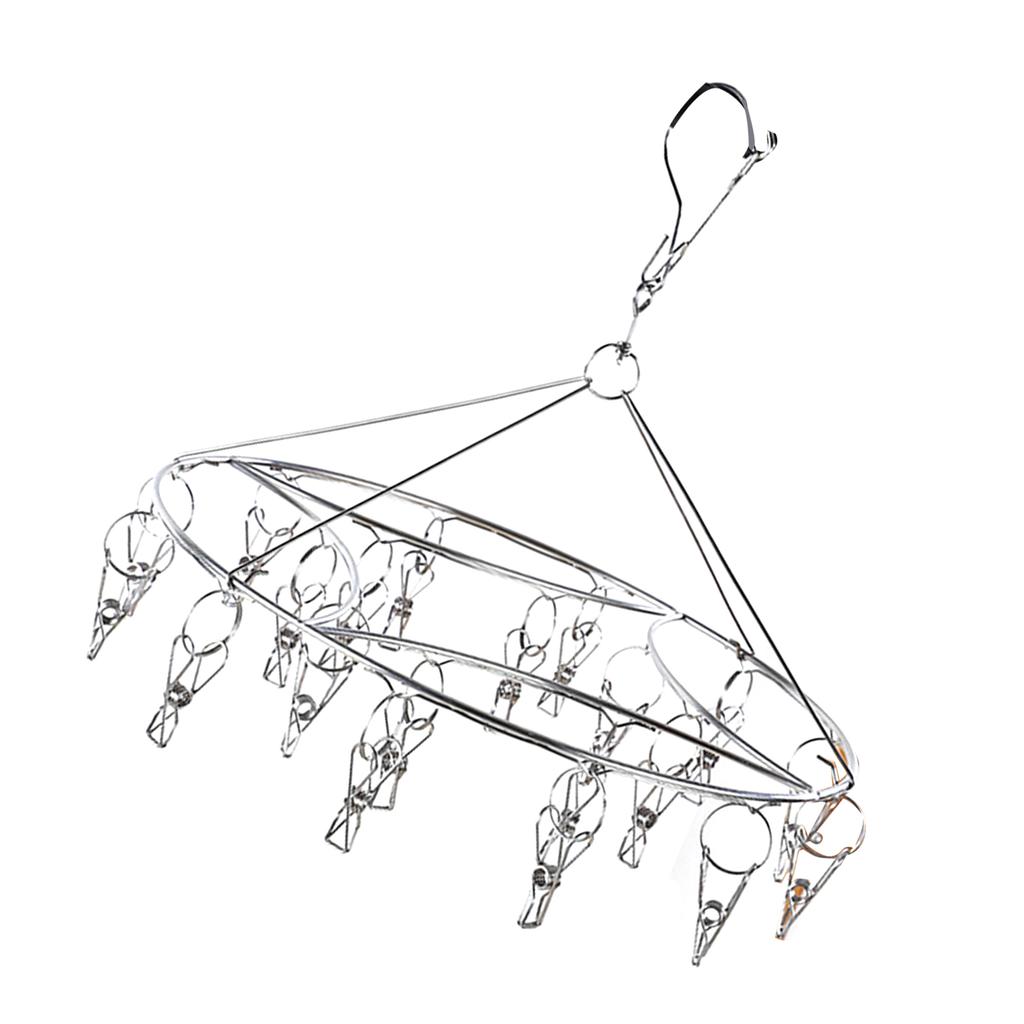 Clothes Drying Hanger Stainless Steel Multi Clip Laundry Drip Hanging Rack for Underwear Socks Hat