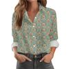 Women's Shirt With Floral Print Buttons, Long Sleeved Casual Regular Shirt  Blouses Casual Plus Size Basic Tops