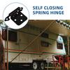 5pcs self-closing Spring Hinges For RV Cabinets semi-concealed Cover Plate Auto Close Hinge For RV Cabinets Camper Doors Closer