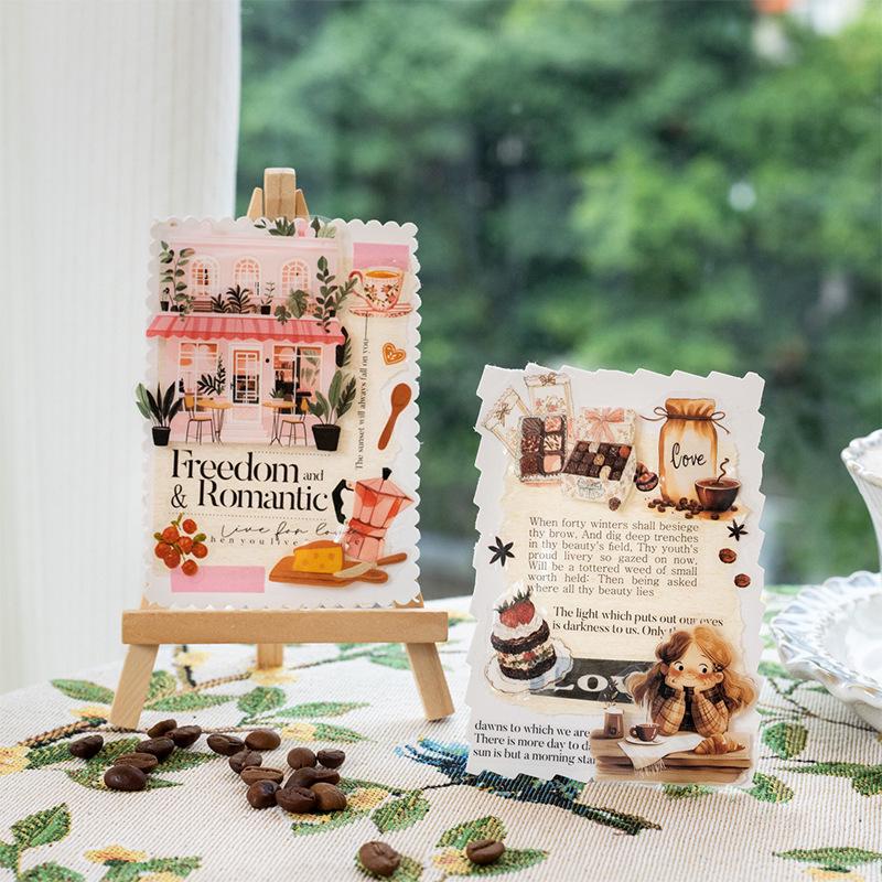 Coffee Scenery Die-Cut PET Sticker Book - Beautiful Day Little Party Series, 12 Sheets