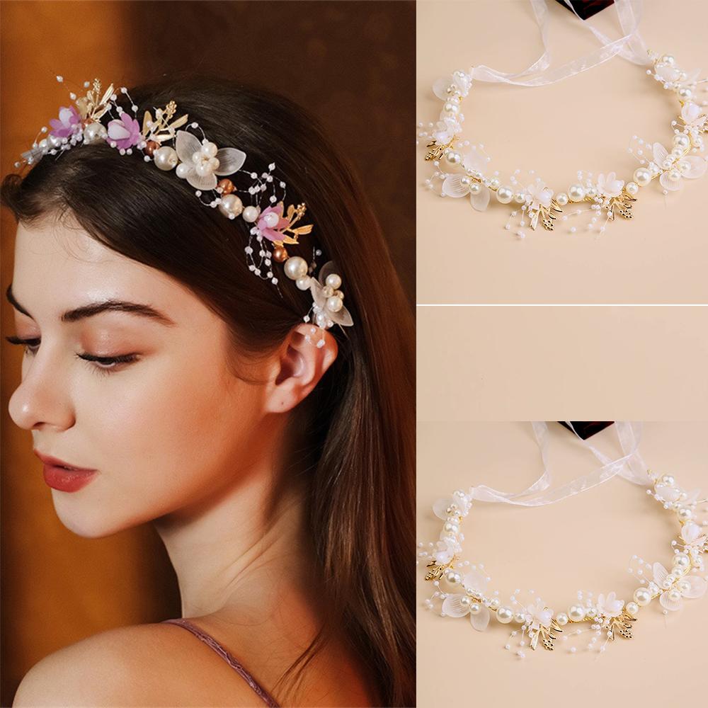 

2-Pack Forest Style Pink and White Petal Headbands, Gentle Fairy Style, Suitable for Wedding Styling, Photo Shoots, Mother s Day