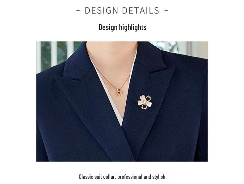 Women's Double-Breasted Suit Set: Simple & Polished Long Sleeve Blazer for Autumn/Winter 2025 Professional Commute Workwear.