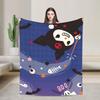 Kuromi Cute Cartoon Blankets Flannel Decoration Plaid Breathable Super Warm Throw Blanket for Bed Car Rug Piece