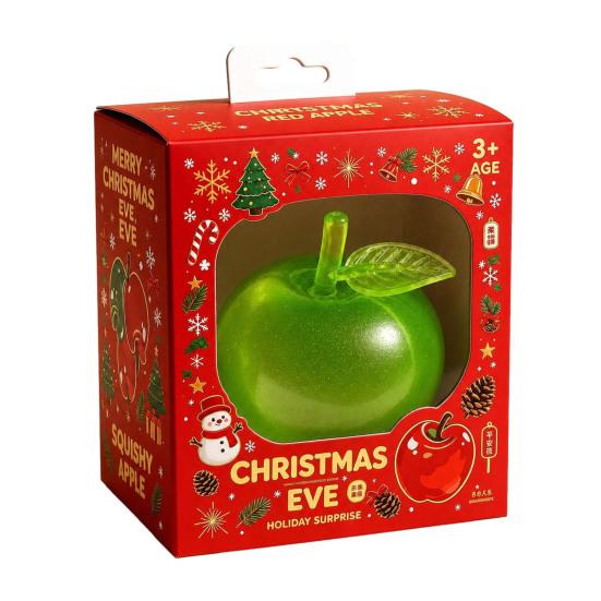 Stress Relief Sensory Toy Fruit Squeeze Toy, Christmas Shaped Soft Slow Rise Fidget Novelty Holiday Gift Box Cute for Adults Kids Anxiety Ball